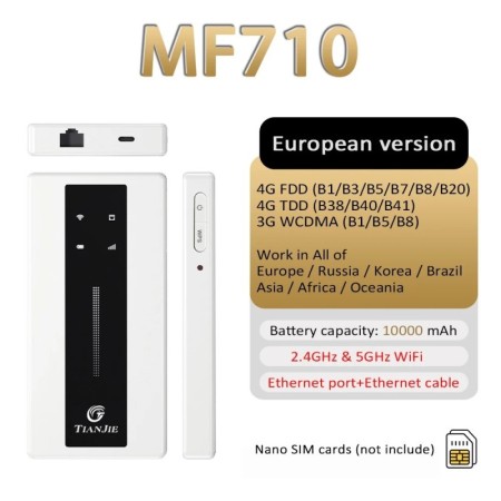 TIANJIE-enrutador WiFi MF710 4G Cat4, Router inalámbrico de 300Mbps, p