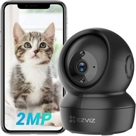 EZVIZ Cámara Vigilancia WiFi Interior 360º, 1080P Camara Vigilancia Bebe/Mascotas, Visión Nocturna, Audio Bidireccional,