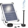 Irishom Bomba de Agua Solar,10W 500L/H 9V Fuente Solar,con Panel Solar y 3 boquillas para baño de pájaros, pecera, Estanque