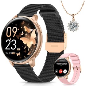 Sanorum Reloj Inteligente Mujer con Llamadas, 1.27'' Smartwatch Mujer Función Femenina, 120+ Modos Deportivos, 24H Pulsometro,