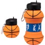 Botella de Agua Plegable para Niños y Niñas sin BPA,550ml Futbol Botella de Agua Silicona,Cantimplora Infantil para Camping,