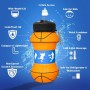 Botella de Agua Plegable para Niños y Niñas sin BPA,550ml Futbol Botella de Agua Silicona,Cantimplora Infantil para Camping,