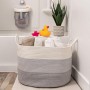 OrganiHaus Cesta para Guardar Mantas 50x33cm, Cesto Ropa Sucia, Cesta de Almacenaje de Cuerda, Cesta Organizadora Grande para
