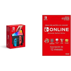 Nintendo Switch (versión OLED) Azul Neón/Rojo Neón + Nintendo Switch Online - 12 Meses (Código de descarga)