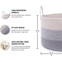 OrganiHaus Cesta para Guardar Mantas 50x33cm, Cesto Ropa Sucia, Cesta de Almacenaje de Cuerda, Cesta Organizadora Grande para