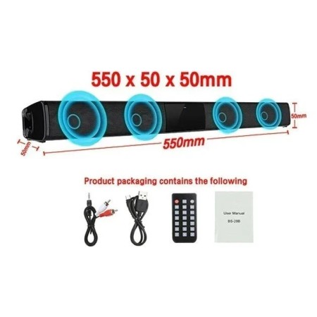 Sistema de altavoces inalámbricos con barra de sonido Bluetooth, altav