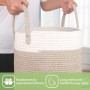 VORHOT Cesto Ropa Sucia Tejida de Algodón, 38L Laundry Basket con Asa, Boho Cubo Ropa Sucia para Lavadero Habitación Salon Baño,