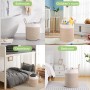 VORHOT Cesto Ropa Sucia Tejida de Algodón, 38L Laundry Basket con Asa, Boho Cubo Ropa Sucia para Lavadero Habitación Salon Baño,