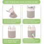 VORHOT Cesto Ropa Sucia Tejida de Algodón, 38L Laundry Basket con Asa, Boho Cubo Ropa Sucia para Lavadero Habitación Salon Baño,