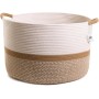 BELMIN Cesta Almacenaje XL – 50x33cm – Cesta Decorativa con Asas, Ideal para Cesta Ropa, Cestas Almacenaje Juguetes, Cesto Ropa