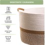 BELMIN Cesta Almacenaje XL – 50x33cm – Cesta Decorativa con Asas, Ideal para Cesta Ropa, Cestas Almacenaje Juguetes, Cesto Ropa