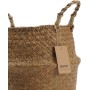 DOKOT Natural Seagrass Mimbre Cesta de Cesteria, Cestos para la Colada con Asa, Cesta Plegable para el Vientre Maceta,