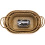 Seagrass Cestas de Almacenamiento con Asas Cestos Mimbre Decoración de Ratán Natural Oval 3 Piezas (Grande + Mediano + Pequeño)