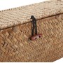 Cestos Almacenaje Seagrass con Tapa Caja Mimbre Rectangular con Compartimentos Decorativas para Organizar Juguetes de Papel