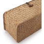 Cestos Almacenaje Seagrass con Tapa Caja Mimbre Rectangular con Compartimentos Decorativas para Organizar Juguetes de Papel