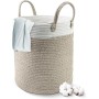 Tekenewbse Cesto Ropa Sucia, 38L Cesta Plegable Colada Asa, 35 × 40 cm Trenzado Algodón Almacenaje, Cestas Grandes Decorativas