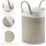 Tekenewbse Cesto Ropa Sucia, 38L Cesta Plegable Colada Asa, 35 × 40 cm Trenzado Algodón Almacenaje, Cestas Grandes Decorativas