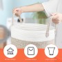 Tekenewbse Cesto Ropa Sucia, 38L Cesta Plegable Colada Asa, 35 × 40 cm Trenzado Algodón Almacenaje, Cestas Grandes Decorativas