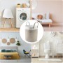 Tekenewbse Cesto Ropa Sucia, 38L Cesta Plegable Colada Asa, 35 × 40 cm Trenzado Algodón Almacenaje, Cestas Grandes Decorativas