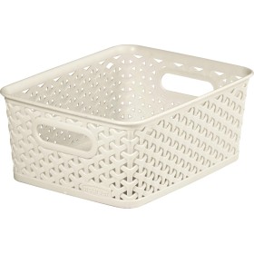 Curver - Cesta Organizadora Multiusos MyStyle S 4L. con Asas, Blanco (Off White)