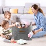 HONGTAISHENG Cesta de fieltro XL Cesta de leña Plegable Bolsa de fieltro como cesta de la compra, madera, periódico o leña (Gris