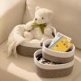 Cestas almacenaje de algodón tejido con cuerda, juego de cajas, baño, organizadoras Cocina y Dormitorio, bebe, Blanco y marrón