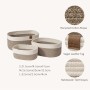 Cestas almacenaje de algodón tejido con cuerda, juego de cajas, baño, organizadoras Cocina y Dormitorio, bebe, Blanco y marrón