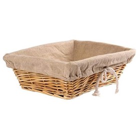 Cesta rectangular de mimbre de 95 x 315 x 230 mm para servir vajilla