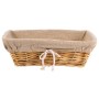 Cesta rectangular de mimbre de 95 x 315 x 230 mm para servir vajilla
