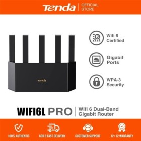 Tenda-enrutador inalámbrico 5G WiFi6L Pro AX1500, enrutador Gigabit de