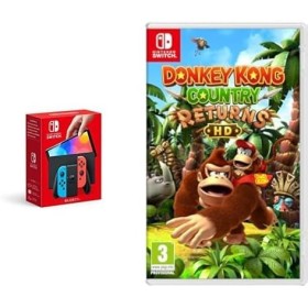 Nintendo Switch (versión OLED) Azul Neón/Rojo Neón & Donkey Kong Country Returns HD