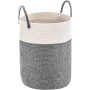 YOUDENOVA Cesto Ropa Sucia de Algodón Cesta Plegable Cesta almacenaje de Cuerda Tejida con asa 58L Gris Oscuro