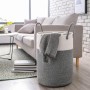 YOUDENOVA Cesto Ropa Sucia de Algodón Cesta Plegable Cesta almacenaje de Cuerda Tejida con asa 58L Gris Oscuro
