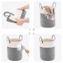YOUDENOVA Cesto Ropa Sucia de Algodón Cesta Plegable Cesta almacenaje de Cuerda Tejida con asa 58L Gris Oscuro