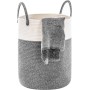 YOUDENOVA Cesto Ropa Sucia de Algodón Cesta Plegable Cesta almacenaje de Cuerda Tejida con asa 58L Gris Oscuro