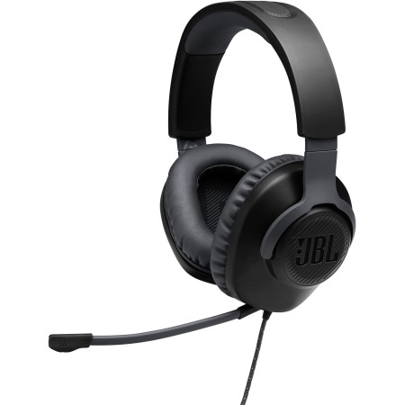 JBL Quantum 100 Auriculares para gamers con sonido QuantumSOUND, micrófono Boom diseño ligero, cómodo y llamativo, compatible