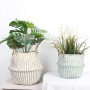 FEILANDUO Cesta de lavandería tejida de mimbre, para decoración del hogar, almacenamiento para, algas marinas tejidas a mano,
