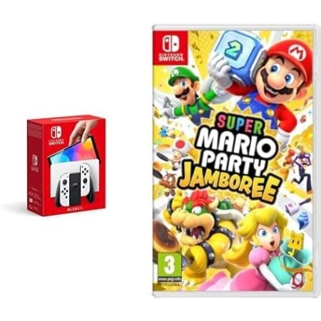 Nintendo Switch (versión OLED) Blanca & Super Mario Party Jamboree