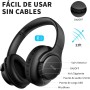 KVIDIO Auriculares Supraaurales Inalámbricos, 55 Horas de Reproducción Auriculares Bluetooth, Cascos Ligeros Plegables con