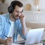 KVIDIO Auriculares Supraaurales Inalámbricos, 55 Horas de Reproducción Auriculares Bluetooth, Cascos Ligeros Plegables con