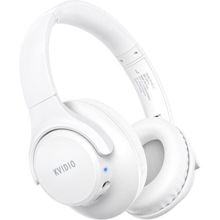 KVIDIO Auriculares Supraaurales Inalámbricos, 55 Horas de Reproducción Auriculares Bluetooth, Cascos Ligeros Plegables con
