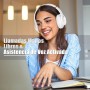 KVIDIO Auriculares Supraaurales Inalámbricos, 55 Horas de Reproducción Auriculares Bluetooth, Cascos Ligeros Plegables con
