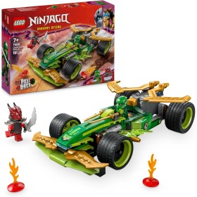 LEGO Ninjago Coche de Carreras con Motor de Carga Manual de Lloyd de Juguete, Juego Ninja con 2 Minifiguras, Armas y Catanas,
