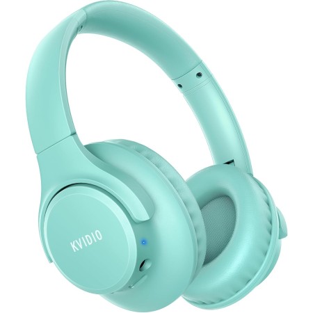 KVIDIO Auriculares Supraaurales Inalámbricos, 55 Horas de Reproducción Auriculares Bluetooth, Cascos Ligeros Plegables con