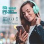 KVIDIO Auriculares Supraaurales Inalámbricos, 55 Horas de Reproducción Auriculares Bluetooth, Cascos Ligeros Plegables con
