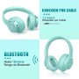 KVIDIO Auriculares Supraaurales Inalámbricos, 55 Horas de Reproducción Auriculares Bluetooth, Cascos Ligeros Plegables con