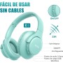 KVIDIO Auriculares Supraaurales Inalámbricos, 55 Horas de Reproducción Auriculares Bluetooth, Cascos Ligeros Plegables con