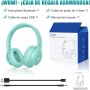 KVIDIO Auriculares Supraaurales Inalámbricos, 55 Horas de Reproducción Auriculares Bluetooth, Cascos Ligeros Plegables con
