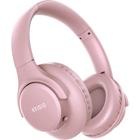 KVIDIO Auriculares Supraaurales Inalámbricos, 55 Horas de Reproducción Auriculares Bluetooth, Cascos Ligeros Plegables con