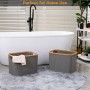 efluky Cesto Ropa Sucia Plegable Portátil Cesta Colada Laundry Basket de Bambú, Cesta de Almacenamiento Versátil con Asas Para